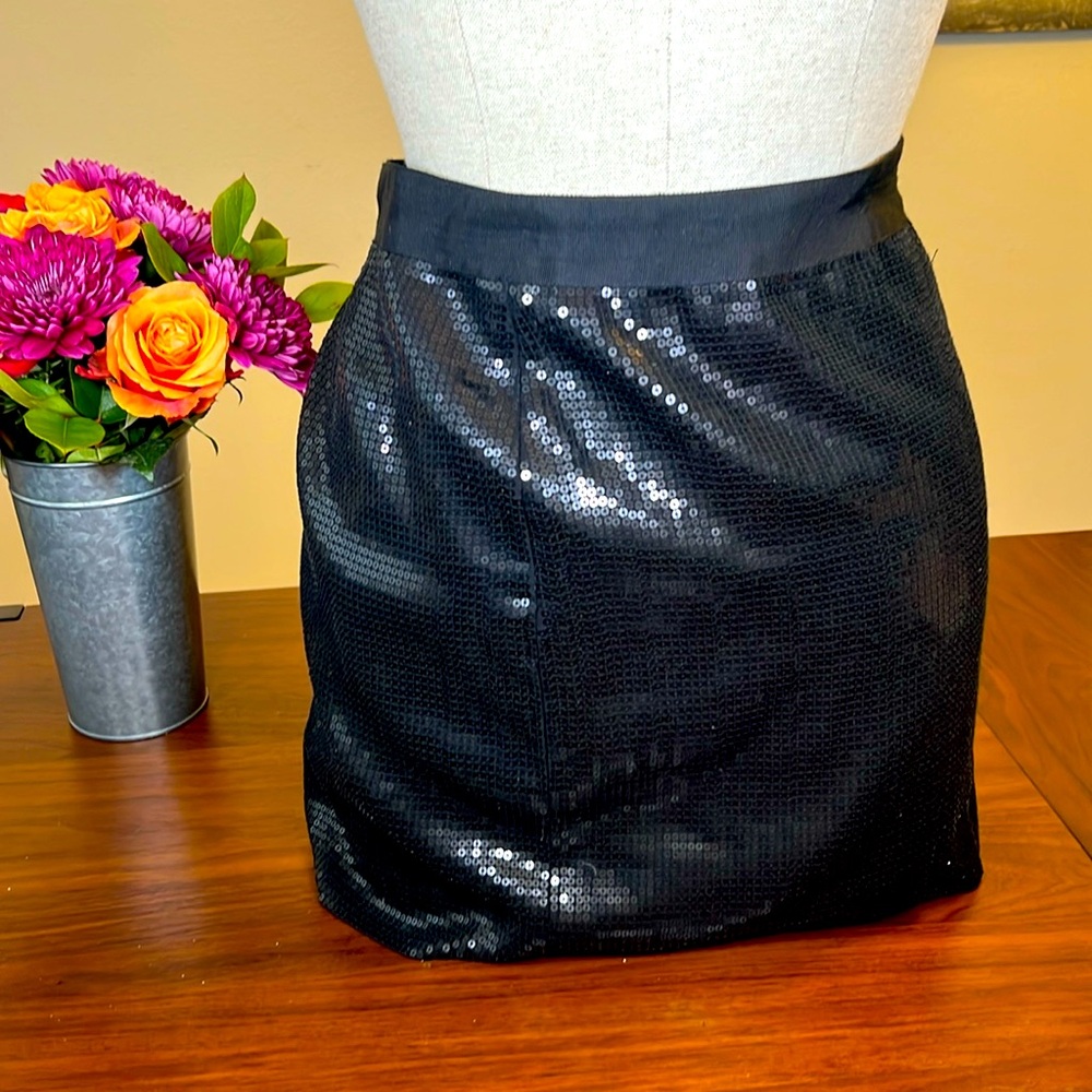 Banana Republic Black Sequined Mini Skirt Size 10